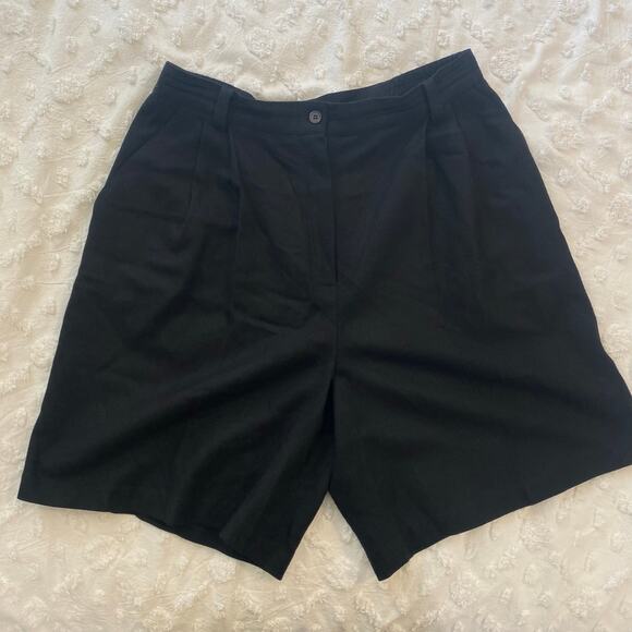 VTG 100% Wool Womens High Waisted Shorts Sz 12 32 Old Money Preppy Classic - Picture 1 of 3